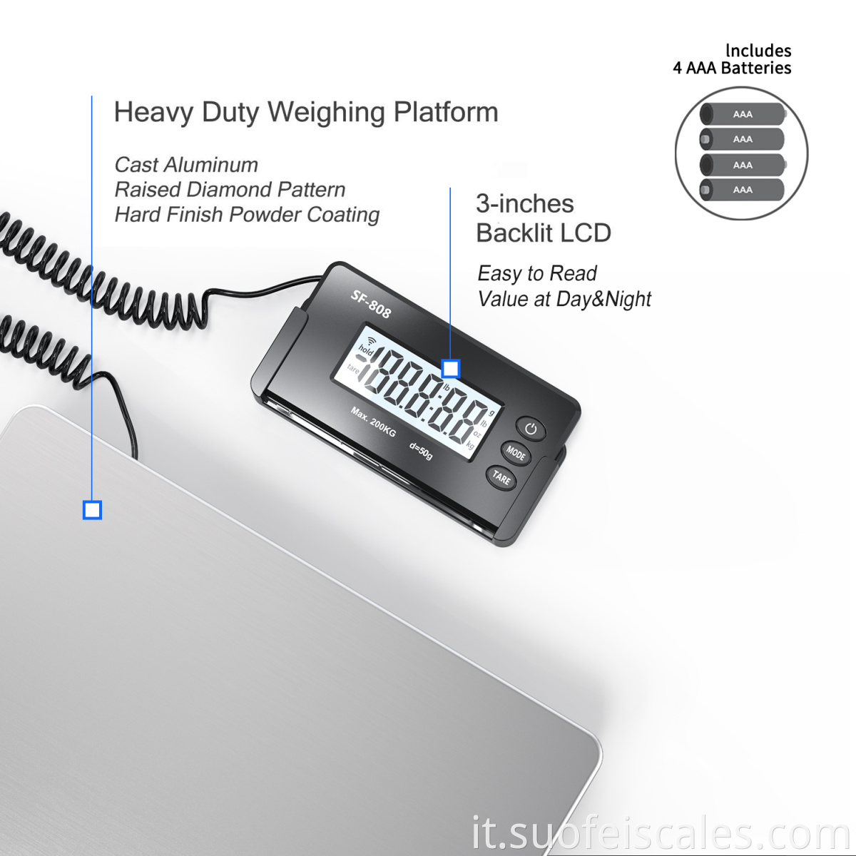 SF-808 Digital Duty Duty Spedizione e scala postale con piattaforma in acciaio inossidabile resistente